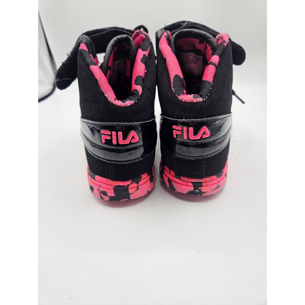 FILA Girls Black & Pink Hi-Top Sneaker Size 3 - Picture 2 of 9